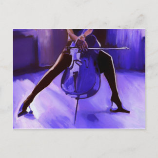 Cello-paars ontwerp briefkaart