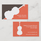 Cello Player Cellist Teacher Music Studio Musicus Visitekaartje (Voorkant / Achterkant)