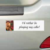 Cello Scroll Flowers bumper sticker (Op auto)