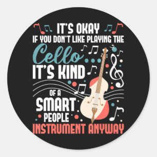 Cello Smart People Instrument Cellist Orchestra Ronde Sticker