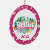 Cello Snowflake Music-kerstversiering Keramisch Ornament (Rechts)