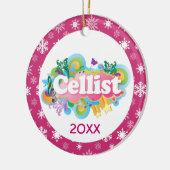 Cello Snowflake Music-kerstversiering Keramisch Ornament (Links)