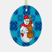 Cello Snowman Keramisch Ornament (Rechts)