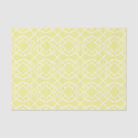 Cello Soft Butter Yellow Trellis Design Tissuepapier (Voorkant)