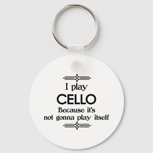 Cello - Speel zelf Funny Deco Music Sleutelhanger (Voorkant)