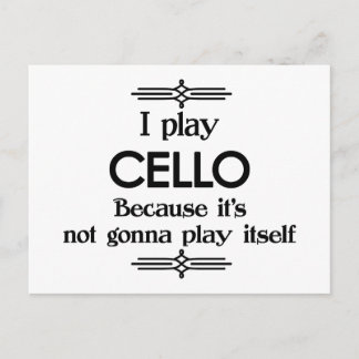 Cello - Speelt zichzelf Grappige Deco Muziek Briefkaart