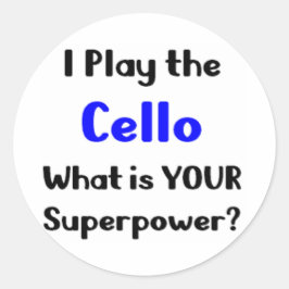 cello-speler ronde sticker