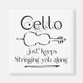 cello string langs magneet (Voorkant)
