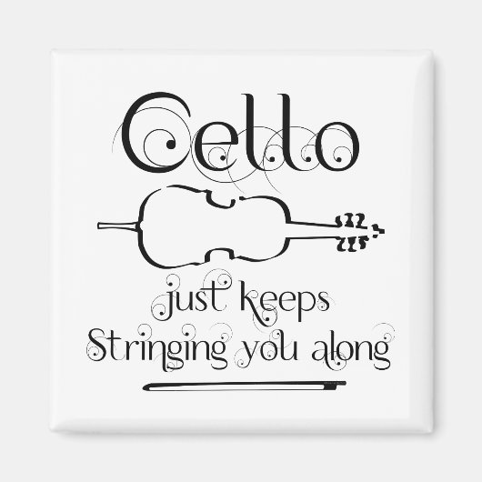 cello string langs magneet (Voorkant)