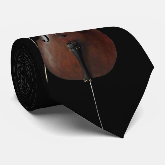 Cello-Stropdas in zwart (of aangepaste kleur) Stropdas (Opgerold)