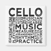 Cello Typografie Magneet (Voorkant)