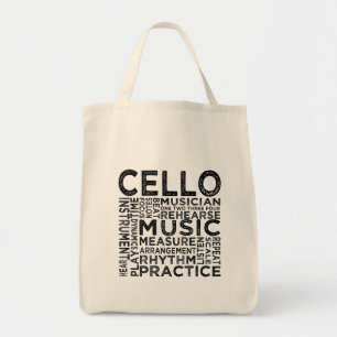 Cello Typografie Tote Bag
