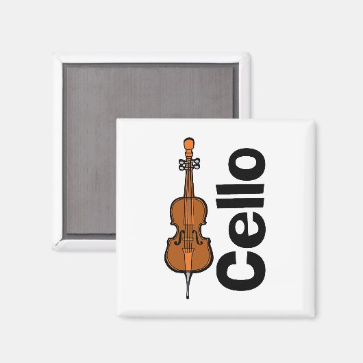 Cello verticale tekst magneet (Voorkant / Achterkant)