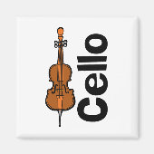 Cello verticale tekst magneet (Voorkant)