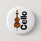 Cello verticale tekst ronde button 5,7 cm (Voorkant)