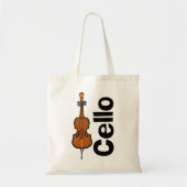 Cello verticale tekst tote bag (Voorkant)