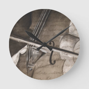 Cello Wall Clock Ronde Klok