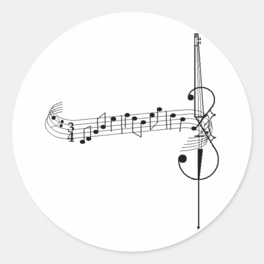 Cello Waltz Ronde Sticker (Voorkant)