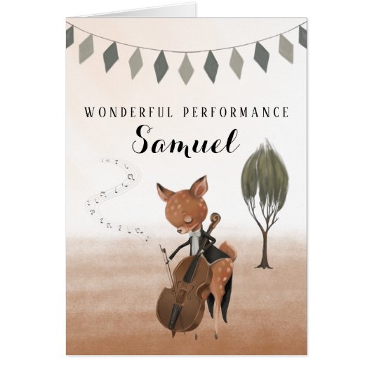 Cello Wonderful Performance Wenskaart (Voorkant)