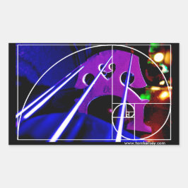 Cellobrug en snaren met Fibonacci spiraal Rechthoekige Sticker