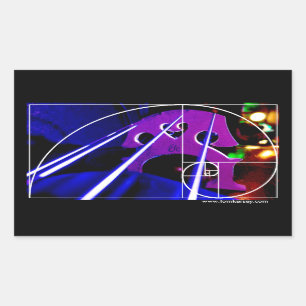 Cellobrug en snaren met Fibonacci spiraal Rechthoekige Sticker