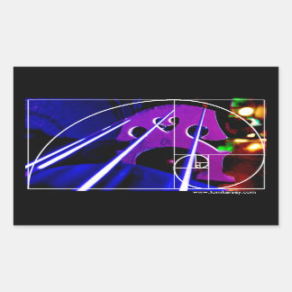 Cellobrug en snaren met Fibonacci spiraal Rechthoekige Sticker