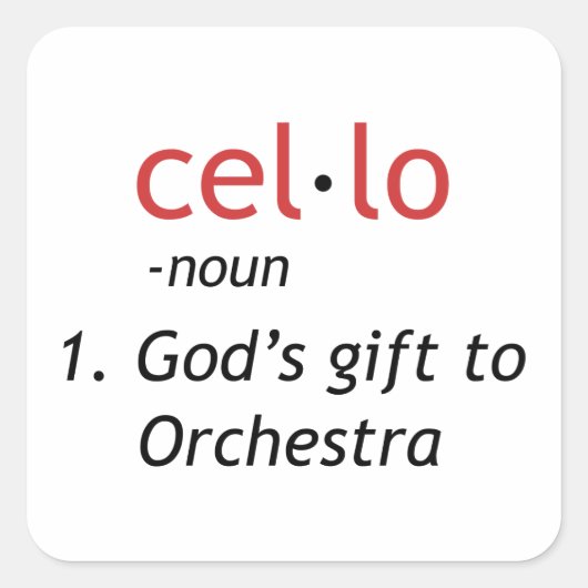 cellodefinitie vierkante sticker (Voorkant)