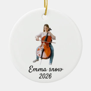 Cellofotoornament, Muziekinstrument Cellist Keramisch Ornament