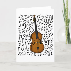 Cellomuzieknoten Cellist String Muziekdocent Feestdagen Kaart