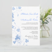 Cellules bleues - Faire-part de mariage bleu 5x7 (Debout devant)