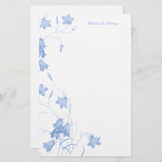 Cellules bleues - Papier de papeterie bleu 5,5 x 8 (Devant / Derrière)