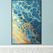 Cellules dorées : Art mural abstrait bleu sarcelle (Insitu (Plancher de Bois))