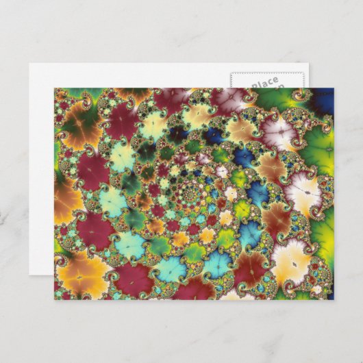 Cellules fractales - Carte postale fractale (Devant / Derrière)