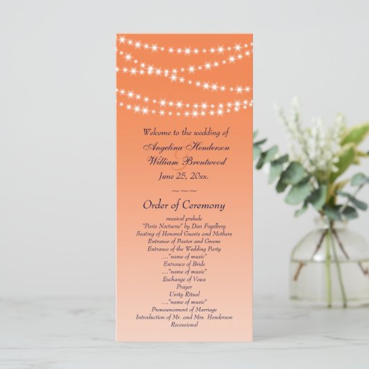 Celosia Orange Twinkle programme de mariage (Debout devant)