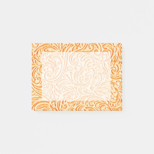 Celosia Oranje Scrollwork Grafisch Ontwerp Post-it® Notes (Voorkant)
