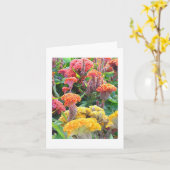 "CELOSIE JAUNE, SAUMON ET ORANGE" CARTE POUR NOTES (Fleur jaune)