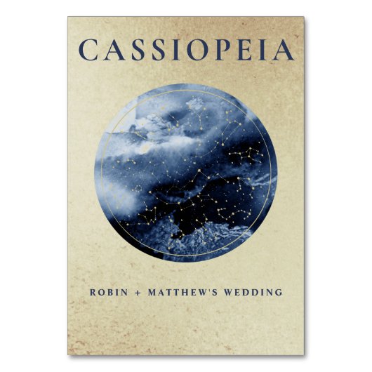 Celsius, Cassiopeia (of andere) goud en blauw Kaart (Voorkant)