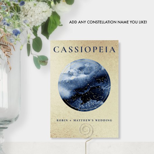 Celsius, Cassiopeia (of andere) goud en blauw Kaart