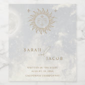 Celsius Schriftelijk in het Stars Wedding Wijn Etiket (Enkel label)