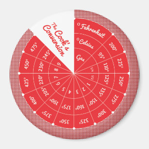 Celsius to Fahrenheit Temperature Conversion Chart Magneet