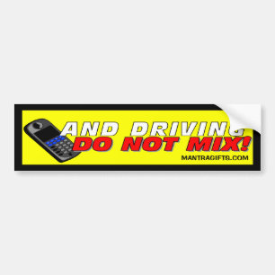 CELTELEFOONS EN RIJDEN VERMENIGEN BUMPERSTICKER NI