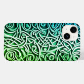 Celtic 3D Carved Green Knot Design Case-Mate iPhone Case (Achterkant (horizontaal))