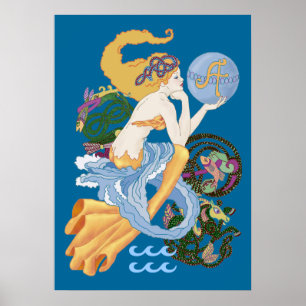 Celtic "A" voor Aquarius Mermaid Poster