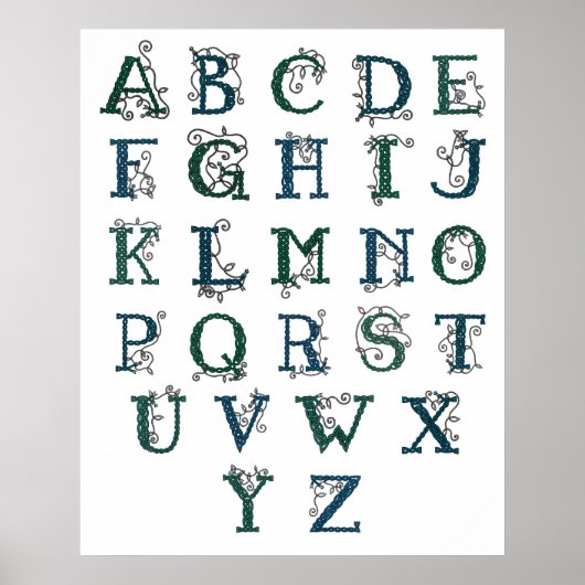 Celtic Alphabet print (Voorkant)
