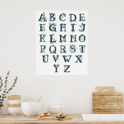 Celtic Alphabet print (Keuken)