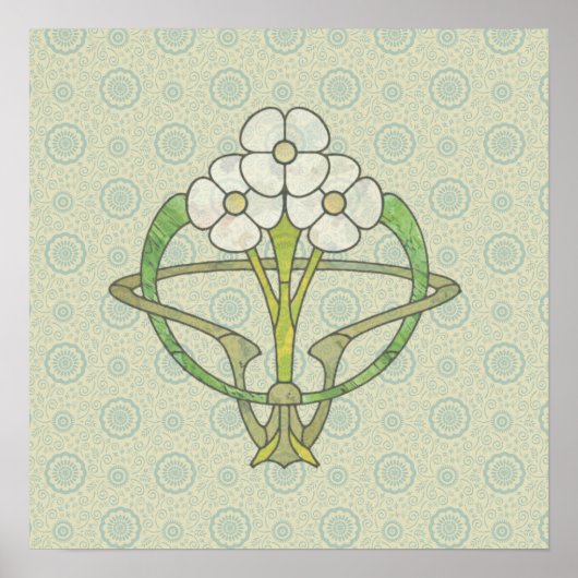 Celtic art deco floral design 2 Poster print (Voorkant)