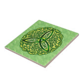 Celtic Art Trinity Knot Green en Gold Tegeltje (Zijkant)