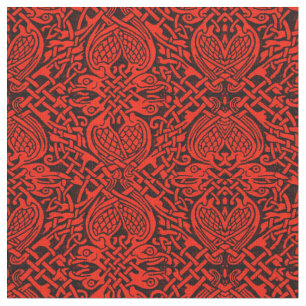 Celtic Bird Weave in Red Stof