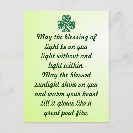 celtic blessing shamrock-briefkaart briefkaart (Voorkant)