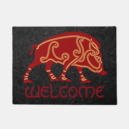 Celtic Boar Design 18 x 24-inch deurmat (Voorkant)